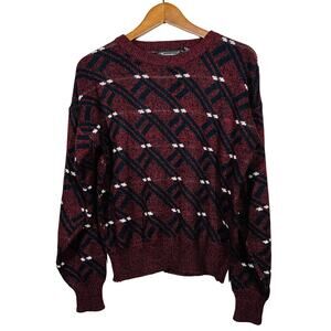 Vintage 80s Townsley Crewneck Dad Sweater Red White Blue - M